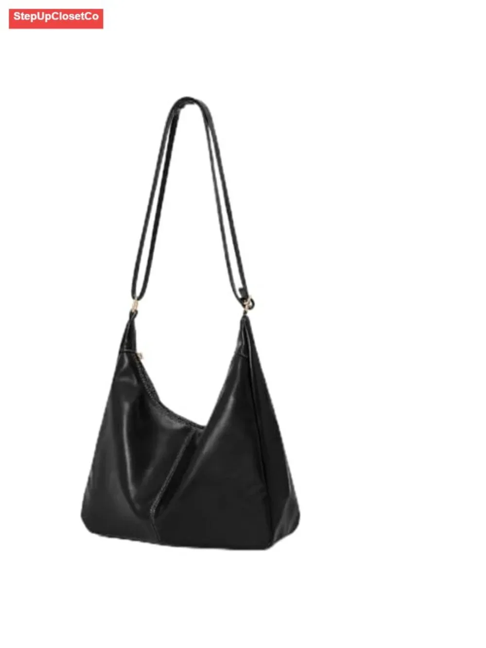 PU Leather Slouchy Hobo Tote Handbag 3-in-1 Crossbody Purse